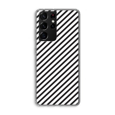 Strepen zwart-wit: Samsung Galaxy S21 Ultra Transparant Hoesje