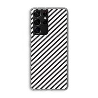 Strepen zwart-wit: Samsung Galaxy S21 Ultra Transparant Hoesje