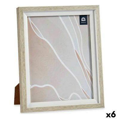 Fotolijsten 24 x 2 x 29 cm Kristal Beige Wit Plastic (6 Stuks)
