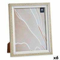 Fotolijsten 24 x 2 x 29 cm Kristal Beige Wit Plastic (6 Stuks)