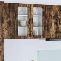 Keukenkast met plank Gerookt eiken 80 x 31 x 80 cm Bewerkt hout