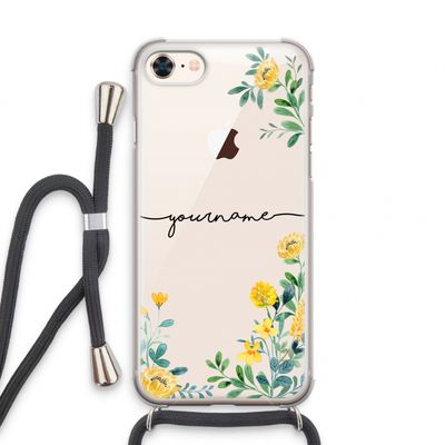 Gele bloemen: iPhone 8 Transparant Hoesje met koord