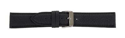 Horlogeband Universeel 983-ZW-8MM Leder Zwart 8mm