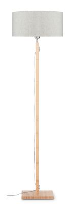 Good&Mojo Vloerlamp 'Fuji' Bamboe en Eco linnen, kleur Beige