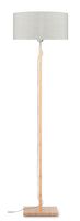 Good&Mojo Vloerlamp 'Fuji' Bamboe en Eco linnen, kleur Beige