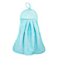 2 stuks Hangable dik koraal fleece handdoek niet vette schotel doek (blauw)