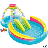 Opblaasbaar Kinderzwembad Intex Regenboog 374 L 295 x 109 x 191 cm (2 Stuks)