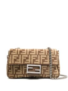 FENDI sac à bandoulière à motif monogrammé - Marron