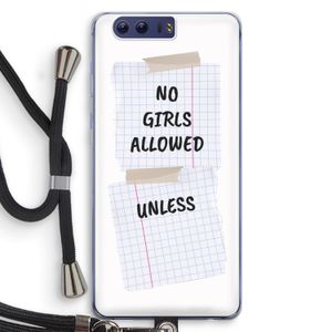 No Girls Allowed Unless: Honor 9 Transparant Hoesje met koord
