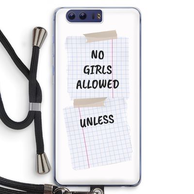 No Girls Allowed Unless: Honor 9 Transparant Hoesje met koord