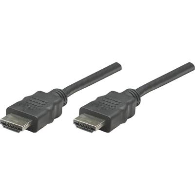 Manhattan 308816 HDMI-kabel HDMI Aansluitkabel HDMI-A-stekker, HDMI-A-stekker 1.00 m Zwart