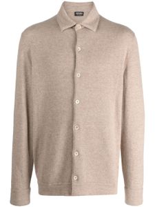 Zegna classic-collar cashmere cardigan - Tons neutres