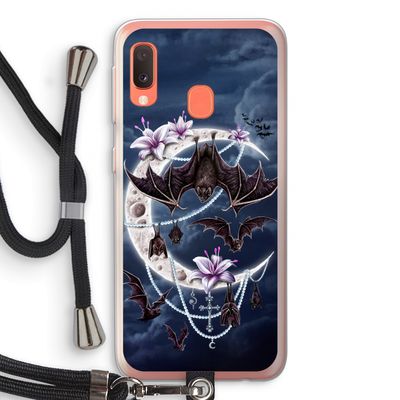 Vleermuizen Maan: Samsung Galaxy A20e Transparant Hoesje met koord