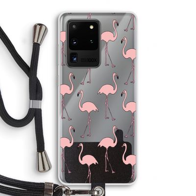 Anything Flamingoes: Samsung Galaxy S20 Ultra Transparant Hoesje met koord