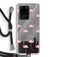 Anything Flamingoes: Samsung Galaxy S20 Ultra Transparant Hoesje met koord