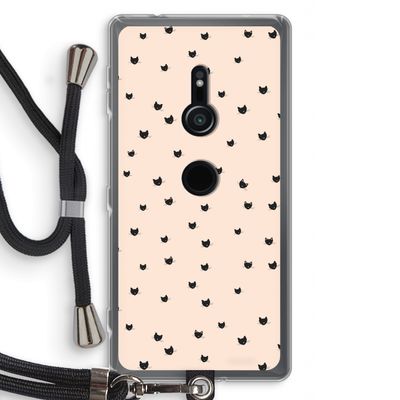 Kleine kattenkopjes: Sony Xperia XZ2 Transparant Hoesje met koord