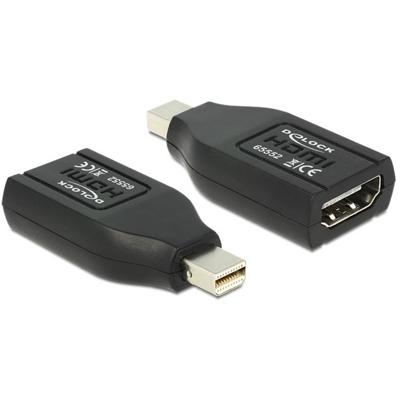 Delock 65552 DisplayPort / HDMI Adapter [1x Mini-DisplayPort stekker - 1x HDMI-bus] Zwart