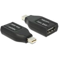 Delock 65552 DisplayPort / HDMI Adapter [1x Mini-DisplayPort stekker - 1x HDMI-bus] Zwart