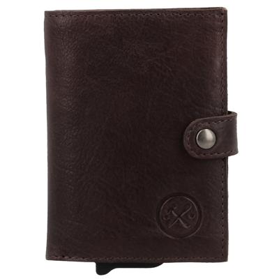 Hide & stitches paint rock safety wallet-Dark Brown