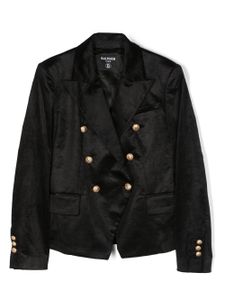 Balmain Kids blazer en velours côtelé à boutonnière croisée - Noir