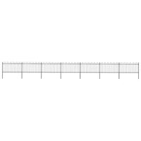 Tuinhek met ronde bovenkant 11,9x1 m staal zwart