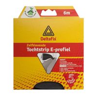 Tochtstrip - tochtwering - zwart - zelfklevend - E-profiel - 6 m x 9 mm x 4 mm - thumbnail