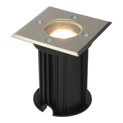 LED Grondspot vierkant buiten - Dimbaar - GU10 - 2700K warm wit - 4 Watt 345 lumen - Tuinspot - Oprit - RVS - IP65 Waterdicht