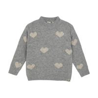 Daily7 winter sweater meisjes - grijs - hart/gebreid