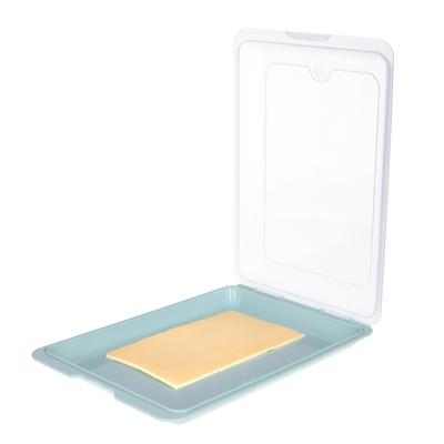 Vleeswarendoos - groen - kunststof - 24,5 x 17 x 4 cm - vershouddoos / kaasdoos Vleeswarendoos - groen - kunststof - 24,5 x 17 x 4 cm - vershouddoos / kaasdoos