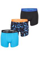 Happy Shorts Happy Shorts Heren Boxershorts Trunks Bladeren Blauw/Zwart 3-Pack