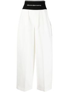 Alexander Wang pantalon ample à taille à logo - Blanc