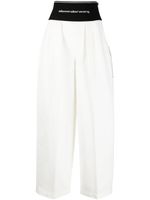 Alexander Wang pantalon ample à taille à logo - Blanc