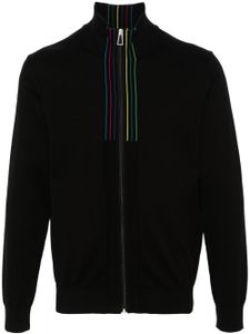 PS Paul Smith cardigan à détails rayés - Noir