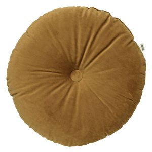 Dutch Decor - OLLY - Sierkussen rond velvet Ø40 cm - Tobacco Brown - bruin