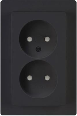Kopp HK05 mat zwart inbouw stopcontact dubbel - 4621715