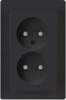 Kopp HK05 mat zwart inbouw stopcontact dubbel - 4621715