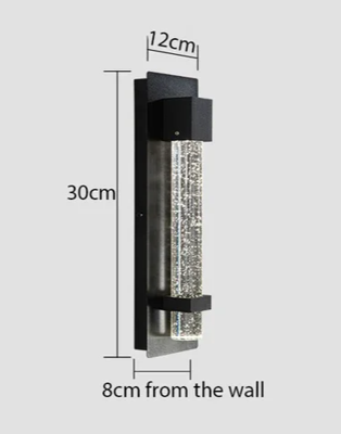 CrystalLux Buitenwandlamp - Moderne Waterdichte Wandverlichting met K9 Kristal & Anti-Roest Aluminium