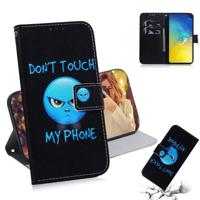 Woede patroon gekleurde tekening horizontale Flip lederen case voor Galaxy S10 E met houder & card slots & portemonnee