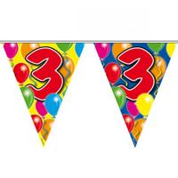 Leeftijd vlaggenlijn - 3 jaar - 10 meter - verjaardag versiering - vlaggetjes