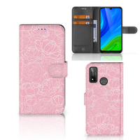 Huawei P Smart 2020 Hoesje White Flowers - thumbnail