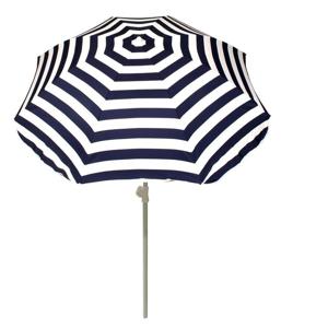 Strand parasol - blauw/wit - 180cm - in hoogte verstelbaar - Uv bestendig