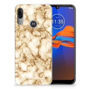 Motorola Moto E6 Plus TPU Siliconen Hoesje Marmer Goud