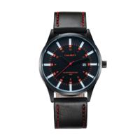 CAGARNY 6866 Fashion Dual Quartz beweging polshorloge met lederen Band (oranje nummer)