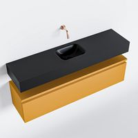 Toiletmeubel Mondiaz Andor | 120 cm | Meubelkleur Ocher | Lex vrijhangend wastafel Urban Midden | Zonder kraangat