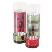 Boltze Home theelichthouder balos 4-delig h3cm groen/rood