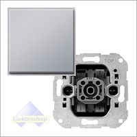 Gira TX 44 aan uit schakelaar met drukknop aluminium