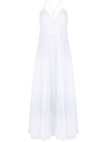 Charo Ruiz Ibiza robe longue brodée à col v - Blanc