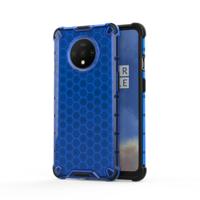 Voor OnePlus 7T schokbestendige honingraat PC + TPU case (blauw)
