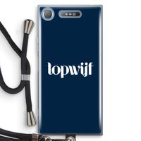Topwijf Navy: Sony Xperia XZ1 Transparant Hoesje met koord