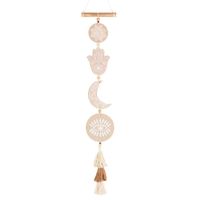 Handgemaakte Terracotta Muurhanger Hamsa, Maan, Boze Oog en Mandala